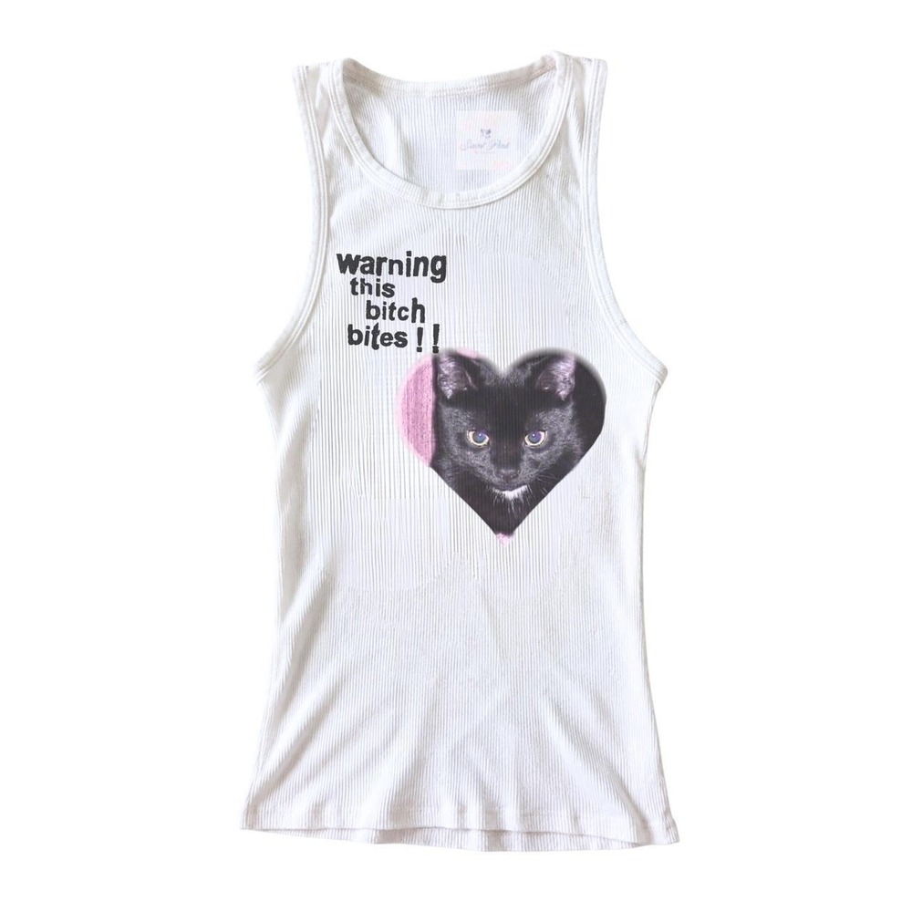 y2k Halloween black cat graphic tank top